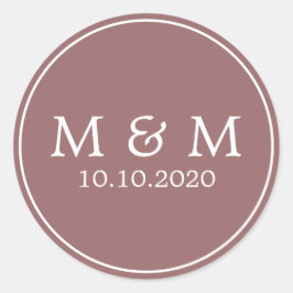 Herbsttraum | Hochzeitsklassische Monogramm Runder Aufkleber