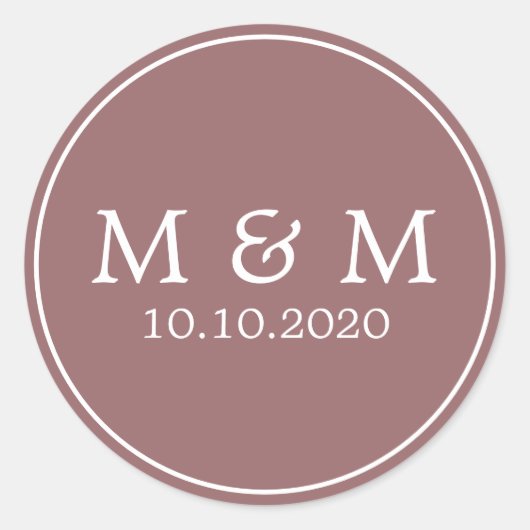 Herbsttraum | Hochzeitsklassische Monogramm Runder Aufkleber (Vorderseite)