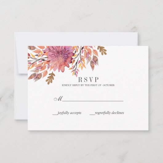 Herbsttraum | Klassische Hochzeit-UAWG RSVP Karte (Vorderseite)