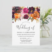 Herbsttraum: Rustikale Herbsthochzeit Blume Einladung (Stehend Vorderseite)