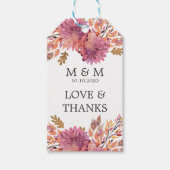 Herbsttraum | Wedding Monogram Vielen Dank Geschenkanhänger (Vorderseite)