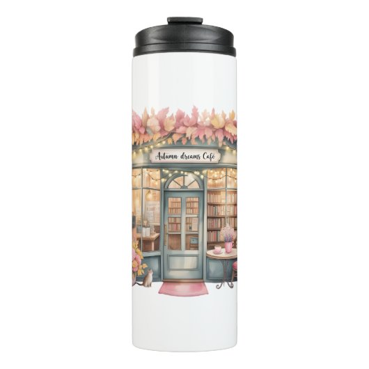 Herbstträume Café Isolierflaschen Thermosbecher (Vorderseite)