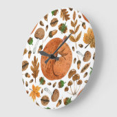 Herbstträume: Das Eichhörnchen im Wasser Große Wanduhr (Winkel)