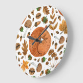 Herbstträume: Das Eichhörnchen im Wasser Große Wanduhr (Winkel)