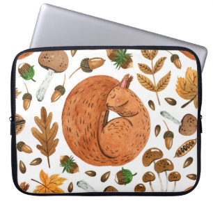 Herbstträume: Das Eichhörnchen im Wasser Laptopschutzhülle