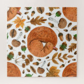 Herbstträume: Das Eichhörnchen im Wasser Puzzle (Horizontal)