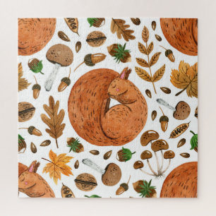 Herbstträume: Das Eichhörnchen im Wasser Puzzle