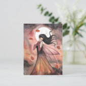 Herbstträume Gotische Fairy Fantasy Kunst Postkarte (Stehend Vorderseite)