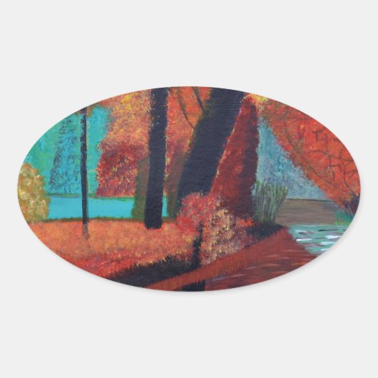 Herbstträume Ovaler Aufkleber (Vorderseite)