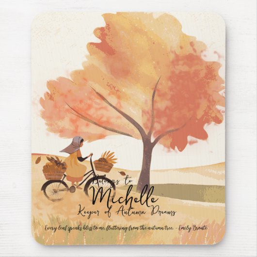 Herbstträume Personalisiertes Mädchen Mousepad (Vorne)