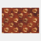 Herbsttruthühner in Burnt Orange Geschenkpapier Set (Vorderseite 3)