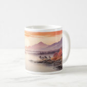Herbsttuschmalerei mit der Sonne Kaffeetasse (VorderseiteRechts)
