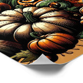 Herbstüberfluss - Anpassbarer Pumpkinpflaster Poster (Ecke)