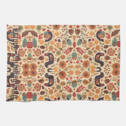 Herbstüberfluss Geschirrtuch (Horizontal)