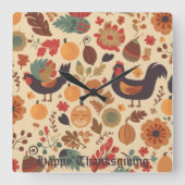 Herbstüberfluss Quadratische Wanduhr (Vorderseite)