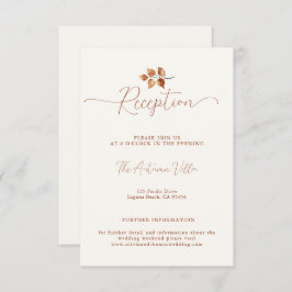 Herbstübergänge Terracotta Hochzeitsempfang Beilag Begleitkarte