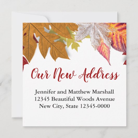 Herbstübergänge Wir haben bewegende Ankündigungska Ankündigung (Rückseite)