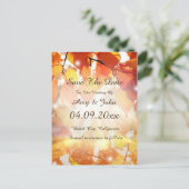 Herbstüberholungen Hochzeitssache Datum Postkarte (Stehend Vorderseite)