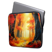 Herbstummel: Feuriger Waldweg Laptopschutzhülle (Vorderseite Links)