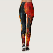 Herbstummel: Feuriger Waldweg Leggings (Rückseite)