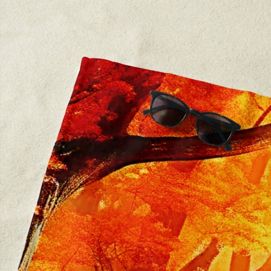 Herbstummel: Feuriger Waldweg Strandtuch (Beispiel)