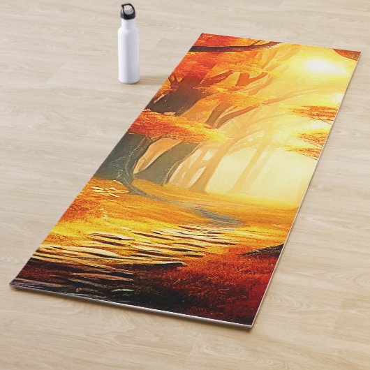 Herbstummel: Feuriger Waldweg Yogamatte (Beispiel)