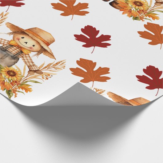 Herbstumpfpapier, Herbstspur und Fall Geschenkpapier (Ecke)