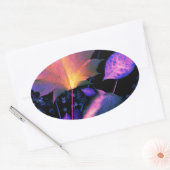 Herbstuntergang in Neon Ovaler Aufkleber (Umschlag)