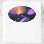 Herbstuntergang in Neon Ovaler Aufkleber (Tasche)