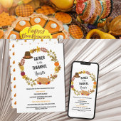 Herbstuntergang Kranz Erntedank Abendessen Party Einladung