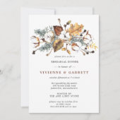 Herbstuntergang Weißes Probe Abendessen Einladung (Vorderseite)