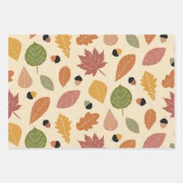 Herbstuntergänge mit Acorns in Terracotta braun Geschenkpapier Set