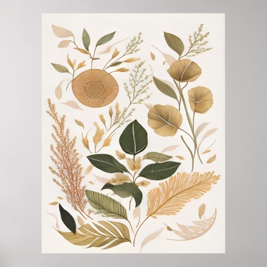 Herbstuntergänge und Blume Poster (Vorne)