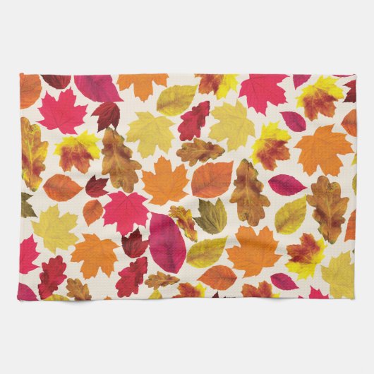 Herbstunterschiede in Herbstfarben Geschirrtuch (Horizontal)