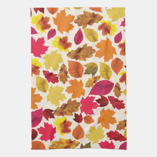 Herbstunterschiede in Herbstfarben Geschirrtuch (Vertikal)