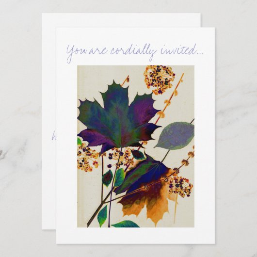 Herbstunterschiede in Royal Colors Einladung (Vorne/Hinten)