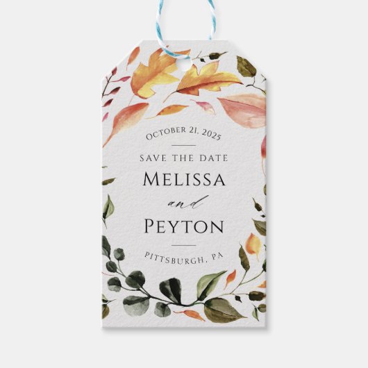Herbstunterschiede Save the Date Geschenkanhänger (Vorderseite)