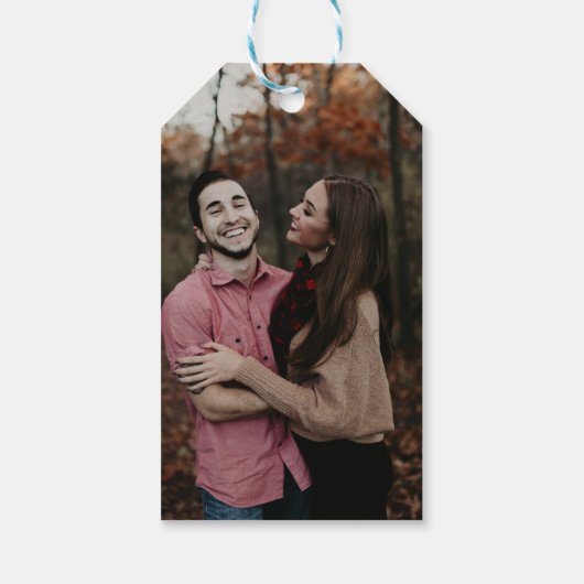 Herbstunterschiede Save the Date Geschenkanhänger (Rückseite)