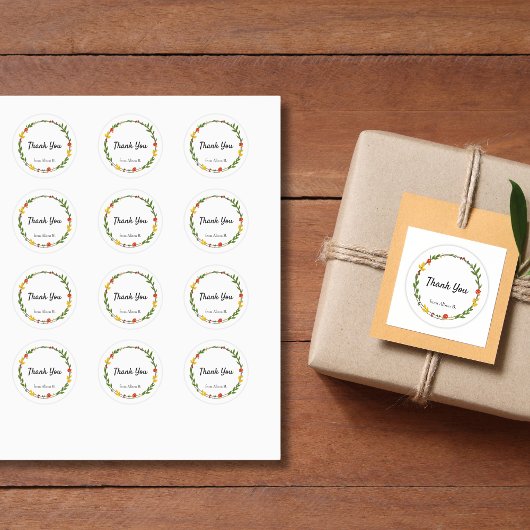 Herbsturlaub - Danke Runder Aufkleber