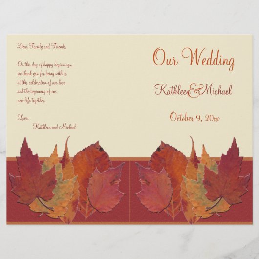 Herbsturlaub II Hochzeitsprogramm (Vorderseite)