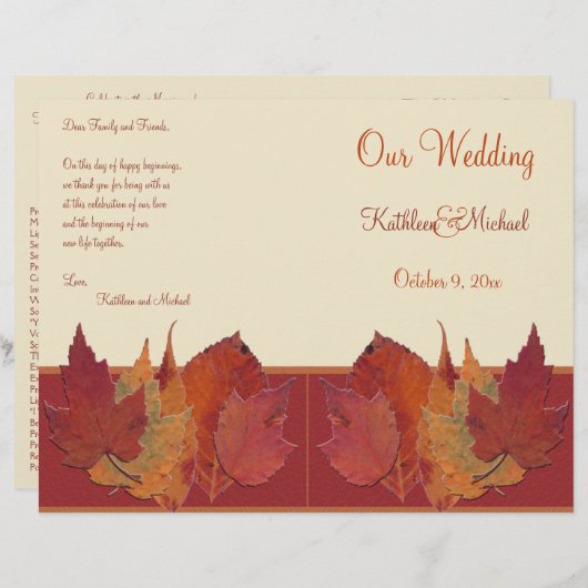 Herbsturlaub II Hochzeitsprogramm (Vorne/Hinten)