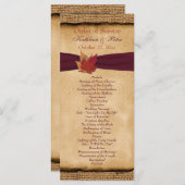 Herbsturlaub IMITATS Burlap Wedding Programm - Wei (Vorne/Hinten)