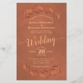 Herbsturlaub Terracotta BUDGET Einladung zur Hochz (Vorderseite)