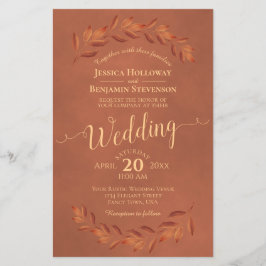 Herbsturlaub Terracotta BUDGET Einladung zur Hochz