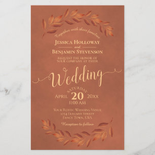 Herbsturlaub Terracotta BUDGET Einladung zur Hochz