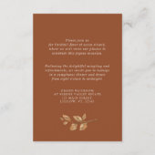 Herbsturlaub Terracotta Hochzeit Empfang: Begleitkarte (Rückseite)