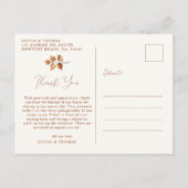 Herbsturlaub Terracotta Wedding Foto Vielen Dank Postkarte (Rückseite)