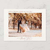 Herbsturlaub Terracotta Wedding Foto Vielen Dank Postkarte (Vorderseite)