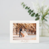 Herbsturlaub Terracotta Wedding Foto Vielen Dank Postkarte (Stehend Vorderseite)