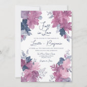 Herbstverfall in der Liebe; Blaue Mauve-Hochzeit d Einladung (Vorderseite)